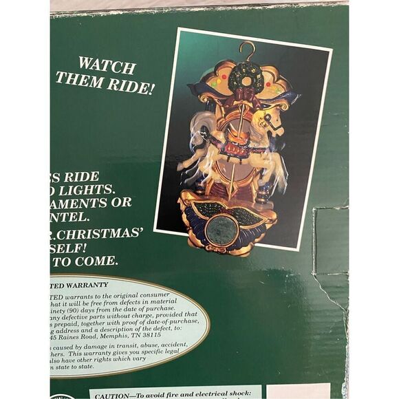 Vintage Mr. Christmas 3 Pack Of Carousel Circus Animal Ornaments In Original Box - Picture 9 of 12